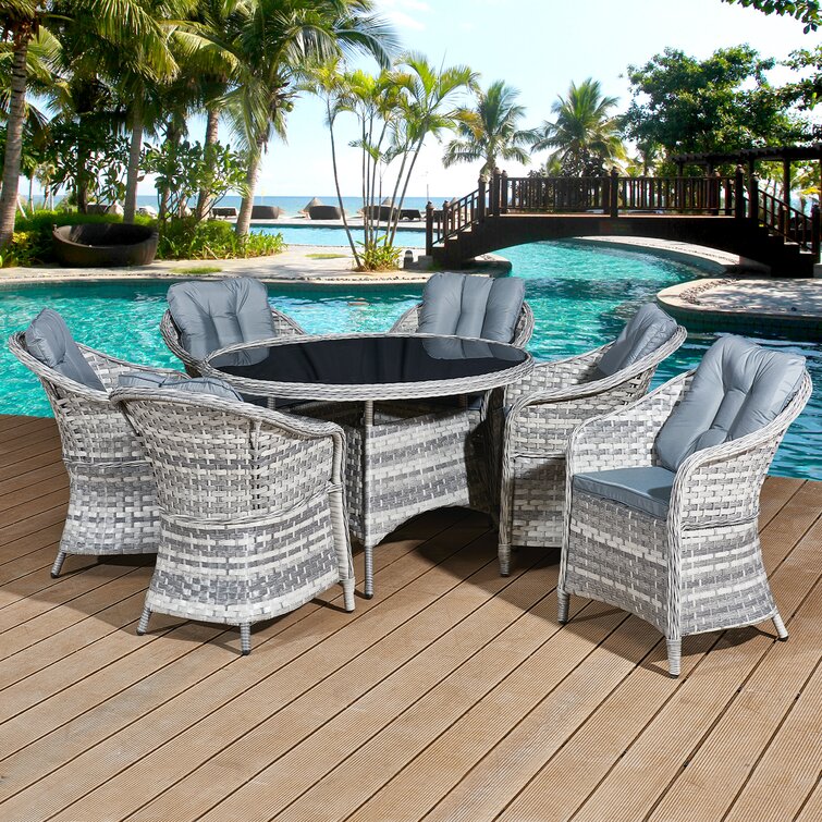 Grey 6 2024 seater patio set